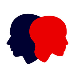 woman and man profile, vector