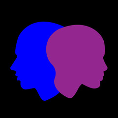 woman and man profile, vector