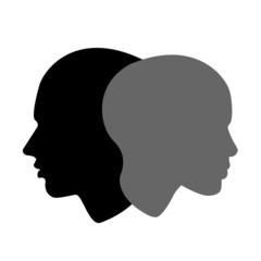 woman and man profile, vector