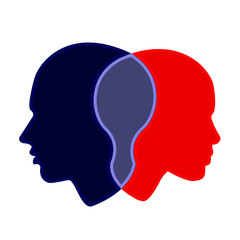 woman and man profile, vector