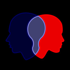 woman and man profile, vector