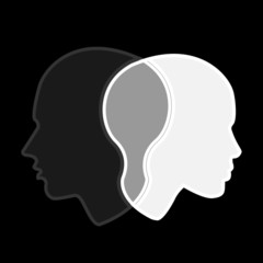 woman and man profile, vector