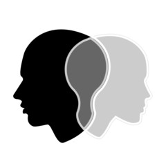 woman and man profile, vector