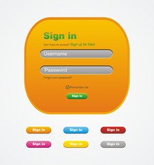 orange sign in web form