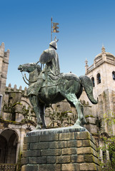 Fototapeta na wymiar Statua Vimara Peresa, Porto