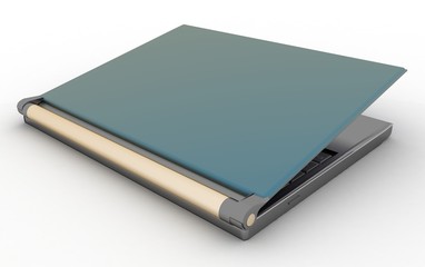 3d laptop isolated over white background