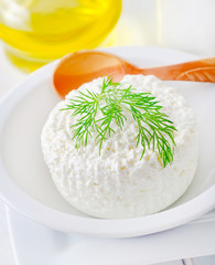 Fresh cottage  in the white bowl