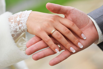 Couple hands wedding