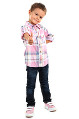 beautiful little girl isolated on white