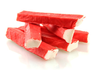 Crab sticks, isolated on white