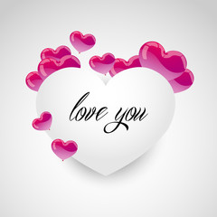 Pink and paper hearts