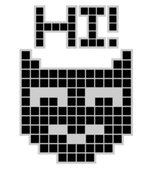 Cercles muraux Pixels Salut visage chat