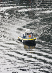 Fototapeta premium Enclosed Rubber Tour Boat