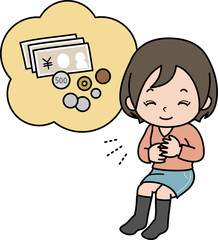 お金が入って安心する女性