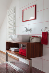 Fototapeta na wymiar Ruby house - contemporary wash basin