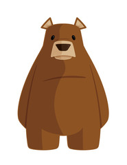 Brown Grizzly Bear Cartoon Animal Vector Graphic Illustration  