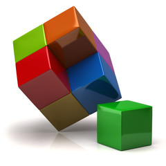 Creative business concept. 3d colorful cubes.