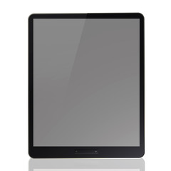 Black tablet pc on white