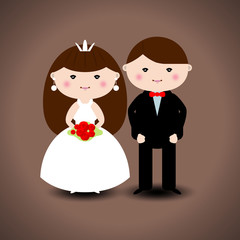Wedding couple. Vector illustration