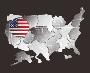 america map flag button