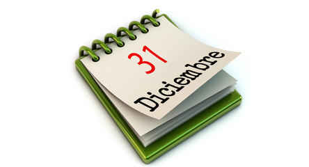 Calendar 31 december in 3d