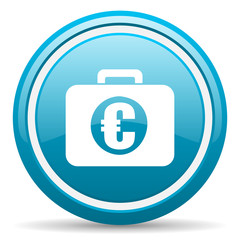 Obraz premium financial blue glossy icon on white background