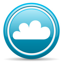 weather forecast blue glossy icon on white background