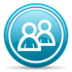 forum blue glossy icon on white background