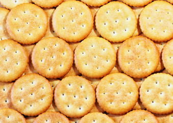 Close-up of healthy crackers. Background or texture