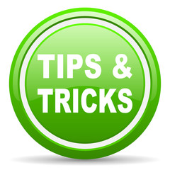 tips green glossy icon on white background