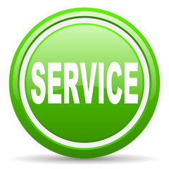 service green glossy icon on white background
