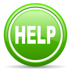 help green glossy icon on white background