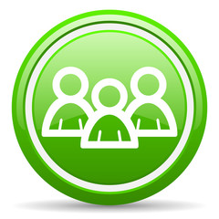 forum green glossy icon on white background