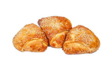 three pies from flaky pastry