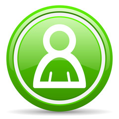 account green glossy icon on white background