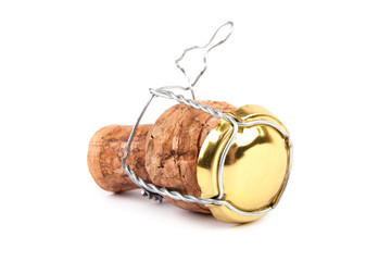 Champagne cork  Isolated on white background