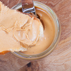 snack with peanut butter