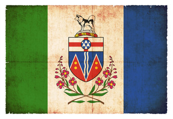 Grunge-Flagge Yukon (Kanadische Provinz)