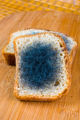 Fototapeta na wymiar spleśniały chleb na desce do krojenia