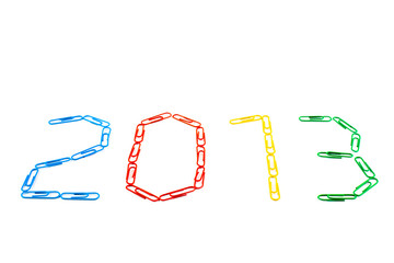 Colorful paper clips, 2013 year