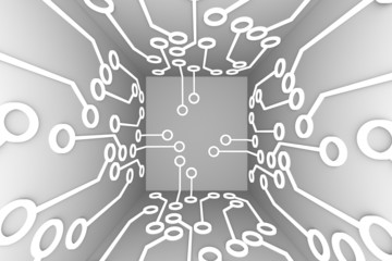 White modern digital technologies room