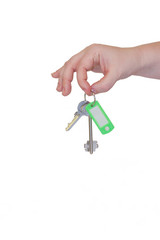 Keys in a female hand