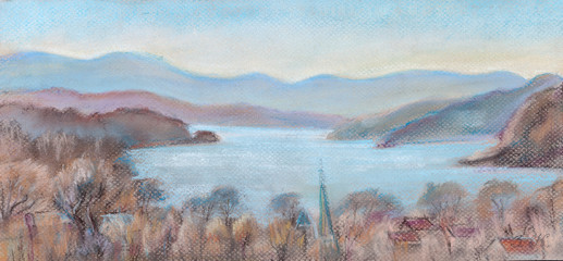 View of the river Hudson from the bridge