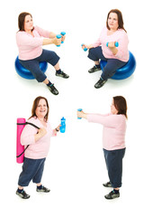 Plus Size Woman Exercise Collage