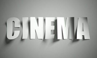 Cinema cut from paper on background