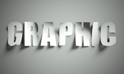 Graphic cut from paper on background