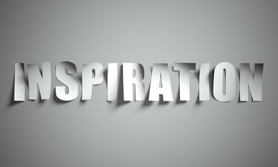 Inspiration cut from paper on background