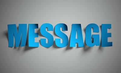 Message cut from paper on background