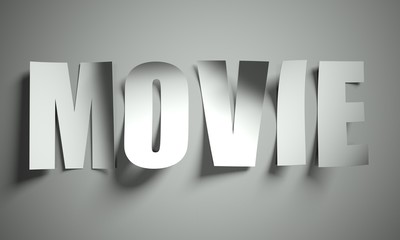 Movie cut from paper on background