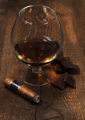 cognac with a cigar